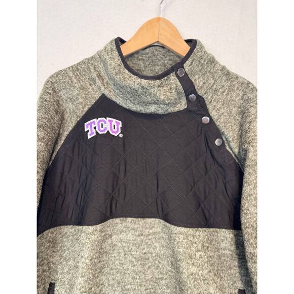 TCU Horned Frogs Fleece Pullover Jacket Women's Size XL Gray Gameday - Picture 4 of 8